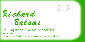 richard balsai business card